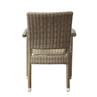 Chaise de salle à manger d'extérieur empilable en rotin et osier, style moderne, éco-responsable, avec structure en aluminium, pour cour, minimaliste, vente en gros