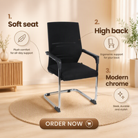 Chaise de bureau ergonomique en maille, chaise de Table de conférence, chaise de bureau sans roue