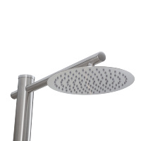 Colonne de douche extérieure LANO, nouveau design, effet pluie, en acier inoxydable 304 brossé noir mat, pour plage