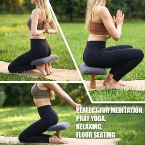 <b>Wooden</b> Single Leg Meditation <b>Stool</b> With Thick Cotton Cushion Modern Home Sitting <b>Stool</b> Durable Living Room Furniture - Product Image 3