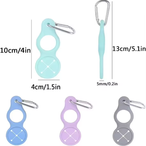 Multifunctional Elastic Silicone Water Bottle <b>Cap</b> Universal Fit Outdoor <b>Hiking</b> Sports Climbing Travel Backpack Portable Holder - Product Image 2