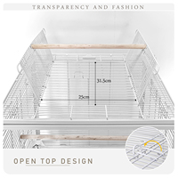 Venta caliente jaula de pájaros jaula de hierro para loros transparente de pie jaula de periquito de vuelo para cacatúas mejilla Conure Lovebird Budgie