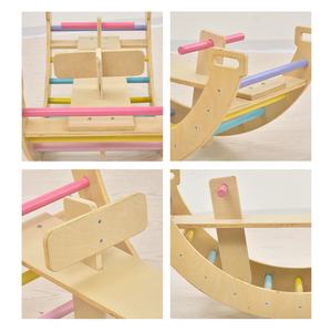 Arc d'escalade en <span class=keywords><strong>bois</strong></span> 2-en-1 et cheval à bascule pour tout-petits-terrains <span class=keywords><strong>de</strong></span> <span class=keywords><strong>jeux</strong></span> pour enfants-Chaise à bascule - Product Image 6