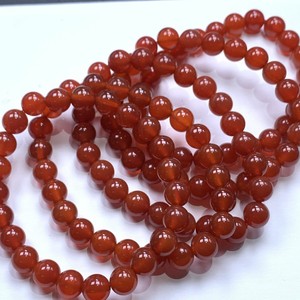 Pulsera de Cuentas de Ágata Roja Natural Retro de 8 mm, Cuentas Sueltas de Calcedonia de Ágata Roja Brillante para DIY, Joyería al por Mayor - Product Image 5