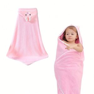 Serviette de bain pour enfants hautement absorbante avec motif animal, en tissu polaire corail, en vente - Product Image 3