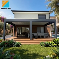 Pérgola de Aluminio con Láminas Ajustables, Techo de Láminas Impermeable, Estructura con Recubrimiento en Polvo, Tamaño Personalizado, Estructura para Exteriores