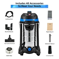 Aspirateur industriel humide/sec en acier inoxydable 50L avec fonction souffleur pour lavage de voitures, usine, nettoyage commercial