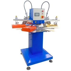 Machine de sérigraphie automatique pour t-shirts, <span class=keywords><strong>carrousel</strong></span> 6 stations, 2 couleurs avec sécheur, machine à imprimer sur sacs en papier - Product Image 1