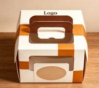 Boîte à gâteaux pour pâtisseries, boîte en papier biodégradable de qualité alimentaire avec poignée et fenêtre pour la pâtisserie maison