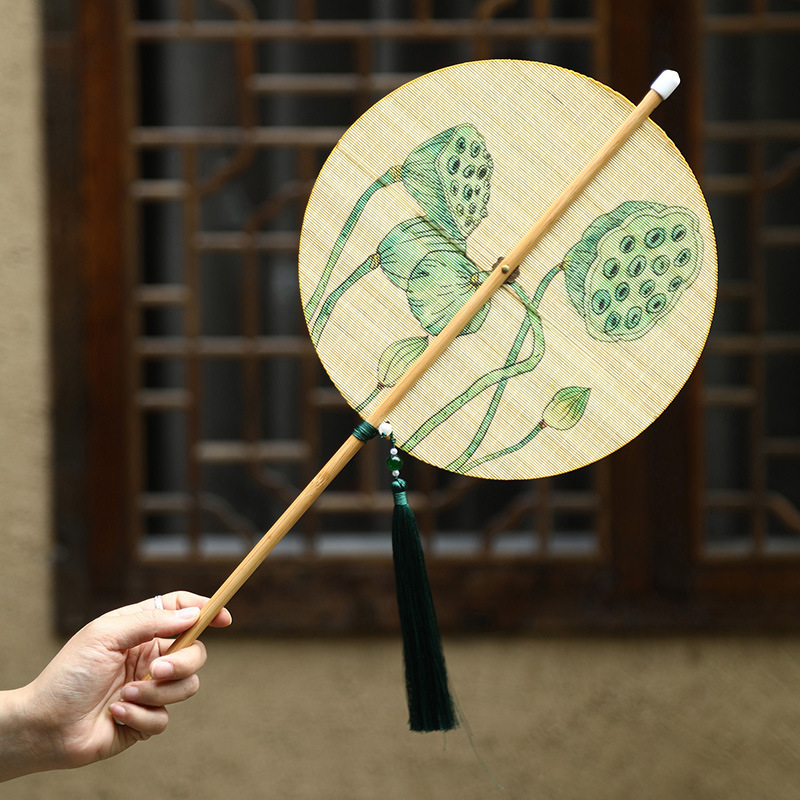 Bamboo Silk Waist Fan [Lotus]