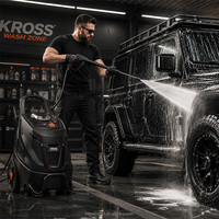 Nettoyeur diesel professionnel 220V avec manomètre réglable, nettoyeur haute pression à eau chaude