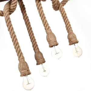 Lampes suspendues vintage en corde de chanvre, style rétro loft industriel, <span class=keywords><strong>double</strong></span> tête, luminaires décoratifs pour la maison, <span class=keywords><strong>luminaire</strong></span> LED - Product Image 1