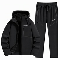 Ensemble de vêtements de sport d'extérieur unisexe, veste à capuche zippée imperméable et respirante, pantalon à cordon de serrage, design personnalisé d'usine OEM