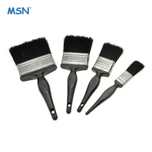 MSN synthetic filament bristle mixed black 2 inch paint brushes plastic handle tapered filament paint brush