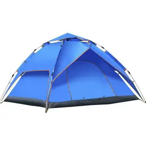 5-7 Person Automatic Camping Tent Dual Layer Summer Mongolian Hexagonal Yurt Tourist Tent For Outdoor Travel