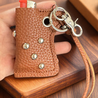 YY briquet porte-porte-clés Camping PU cuir BBQ étui à cigarettes Portable auto-défense outils briquet étui couverture briquets manchon