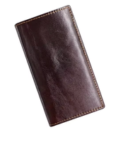 Dompet Kulit Slim Wriza untuk Pria Perlindungan RFID Desain Panjang Permukaan Matte yang Canggih dan Kunci Pengaman