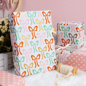 Burymento Bow Wrapping <b>Paper</b> <b>Roll</b> 17in x 32.8ft Reversible Gift <b>Wrap</b> for Birthday Valentine Mothers Day Graduation - Product Image 2