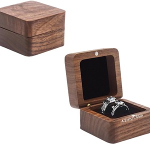 Solid Wood Ring <b>Box</b> Vintage Jewelry Storage Case For Rings Necklaces <b>Earrings</b> Portable Organizer Light Luxury Design - Product Image 5