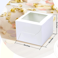 Mini boîtes à gâteaux magnétiques portables écologiques réutilisables pour fenêtre, 6x6x5 pouces, emballage blanc pour pâtisseries et chocolats