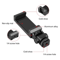 PULUZ Tête de trépied en alliage d'aluminium avec griffe porte-accessoire pour téléphone (Noir)