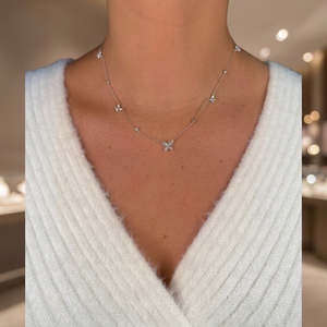 ได้รับการรับรองจากแล็บสร้อยคอเพชรที่ปลูกด้วย0.60ct เสน่ห์ของผีเสื้อ18K 14K 10K แข็งทอง925เงิน - Product Image 3