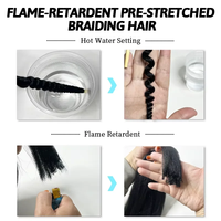 Lot de 4 mèches synthétiques pré-étirées de 52 pouces pour tresses au crochet, ignifuges et faciles à tresser