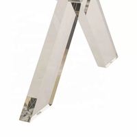 Tabouret fonctionnel polyvalent et beau en fausse fourrure de couleur naturelle, banc de chambre à coucher avec pieds en acrylique de Style X cristallin