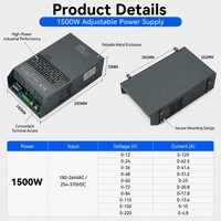 Alimentation électrique à découpage réglable 1500W PFC 12V 15V 24V 36V 48V 60V 72V 80V 110V 150V 220V 0-125A 1500W AC DC