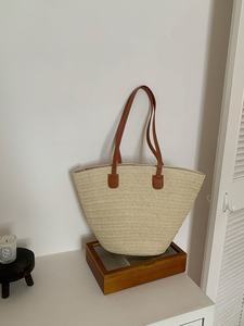 Sac fourre-tout décontracté pour femme, grande capacité, nouveau sac de plage tressé, sac seau, sac de transport quotidien avec fermeture éclair - Product Image 6