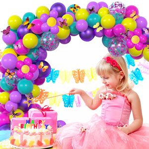 60 ballons de 12 pouces rose vif, violet métallisé, turquoise et jaune, ballons à confettis pour la décoration d'anniversaire sur le thème magique des enfants - Product Image 3