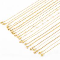 Étanche PVD 18K Plaqué Or Acier Inoxydable Croix Serpent Os Vague Twist Box Choker Chaînes Colliers pour la Fabrication de Bijoux DIY