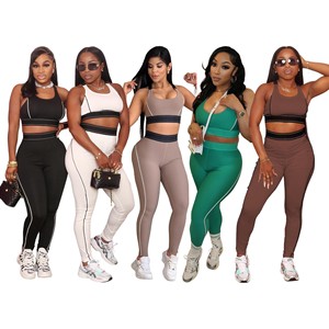 Conjuntos de Yoga, Sujetador Deportivo, Leggings de Cintura Alta, 8 Colores, Spandex, Nailon, Ropa Deportiva para Mujer - Product Image 4