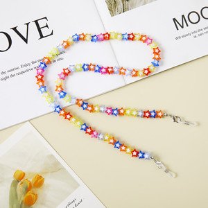 Masque étoile en acrylique et chaîne de lunettes, étoile pentagonale colorée, style européen et américain, accessoire frais et doux pour enfants - Product Image 1