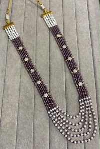 Nouveau style 2026 Collier de perles bicolore pour femme en alliage or et argent, bijoux de fête superposés, plaqué argent tibétain - Product Image 3
