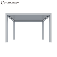 Pergola Bioclimatique Autoportante Prestige 4x4m en Aluminium Motorisée Électrique Étanche Écologique Anti-Neige Revêtement Poudré LED