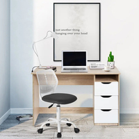 Bureau d'étude en bois avec tiroirs, bureau compact pour ordinateur portable, idéal pour les étudiants, le bureau à domicile ou la chambre.