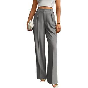<span class=keywords><strong>Pantaloni</strong></span> a Vita Alta Stile Europeo e Americano, Nuovi <span class=keywords><strong>Pantaloni</strong></span> Casual da <span class=keywords><strong>Donna</strong></span>, Gamba Larga e Dritta, <span class=keywords><strong>Pantaloni</strong></span> da Lavoro Eleganti - Product Image 2