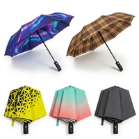 Parapluie de voyage automatique coupe-vent personnalisé, parapluies personnalisés, parapluie automatique, impression numérique, parapluie pliable, logo