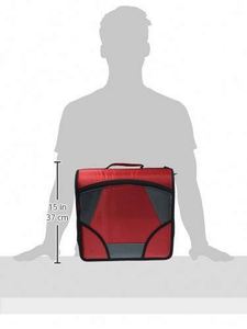 Échantillon gratuit, classeur à fermeture éclair à 3 anneaux en D de 4 pouces avec dossier à 5 onglets, rouge, D-186-RED - Product Image 3