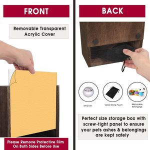 Caja Conmemorativa de Madera <span class=keywords><strong>para</strong></span> Mascotas, Caja de Exhibición <span class=keywords><strong>para</strong></span> Cenizas de <span class=keywords><strong>Perros</strong></span> y Gatos, Marco de Recuerdo, Recuerdo Personalizado con Logotipo, Regalo de Condolencias - Product Image 5