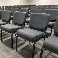 Muestra Gratuita de Sillas de Iglesia Apilables Contemporáneas en Varios Colores, Silla de Iglesia con Tapicería de Tela para Púlpito