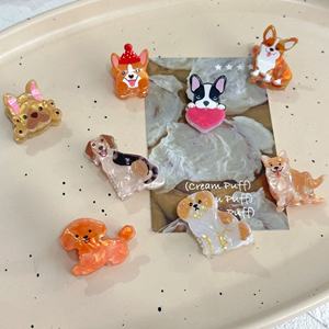 Cartone animato divertente animale Corgi Clip di cane carino 5cm Clip laterale per i bambini rotto forcina stile dolce - Product Image 1