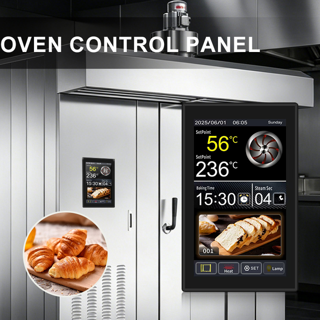 MK5L19-61 IP68 Oil-proof Oven Control Display Panel Large Touch Sensitive Screen Digital Temperature Controller for Oven Parts