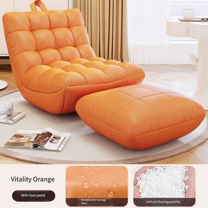 Lazy <strong>Sofa</strong> Caterpillar Single <strong>Sofa</strong> Modern Design Reclining Extra Soft Comfort Fabric <strong>Small</strong> <strong>Bedroom</strong> Balcony Tatami Backrest Lounge - Product Image 2