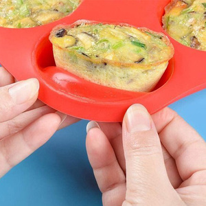 12 sâu răng cấp thực phẩm không dính tin Khay bộ <span class=keywords><strong>Silicone</strong></span> Vòng cupcake muffin Baking Pan Silicon bánh khuôn bakeware - Product Image 5