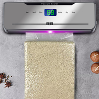 Scelleuse sous vide compacte entièrement automatique avec coupe-sac intégré, machine d'emballage alimentaire à forte aspiration pour viande et produits secs