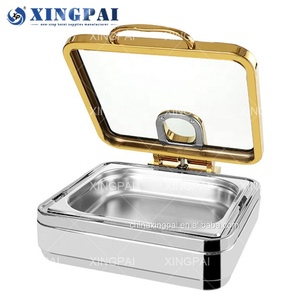 XINGPAI Fournitures de Restauration Cheffing Plats De Luxe Or Argent Réchaud Buffet Ensemble Réchauffeur de Nourriture pour le <span class=keywords><strong>Restaurant</strong></span> de <span class=keywords><strong>Dubaï</strong></span> - Product Image 4