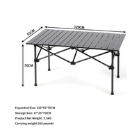 Table de camping pliante carrée moderne en aluminium pour l'extérieur, légère, réglable en hauteur, imperméable, pour la cuisine, l'hôtel