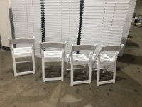 Chaise pliante en résine avec assise à lattes, portable et empilable, résistante aux intempéries, idéale pour l'extérieur, Wimbledon, jardin, mariage, fête, terrasse, événement, hôtel